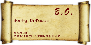 Borhy Orfeusz névjegykártya
